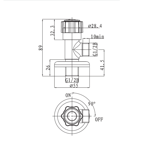 Porta Sanitary Ware - HDJ855 Angle Valve with Cup