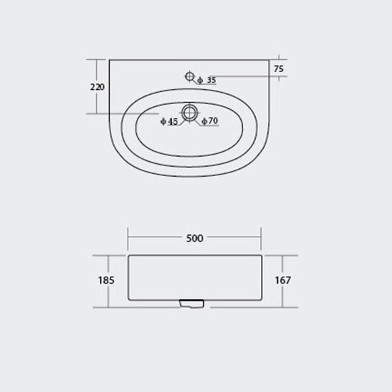 Porta Sanitary Ware - DP4910 Art Vanity Wash Basin