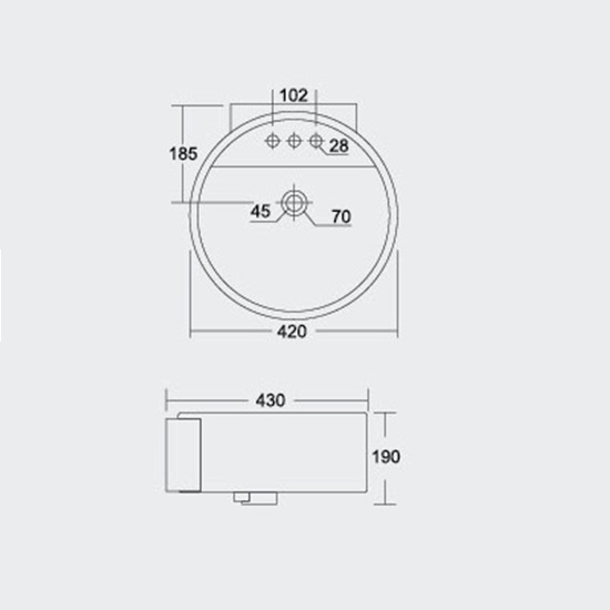 Porta Sanitary Ware - A005 Art Vanity Washbasin