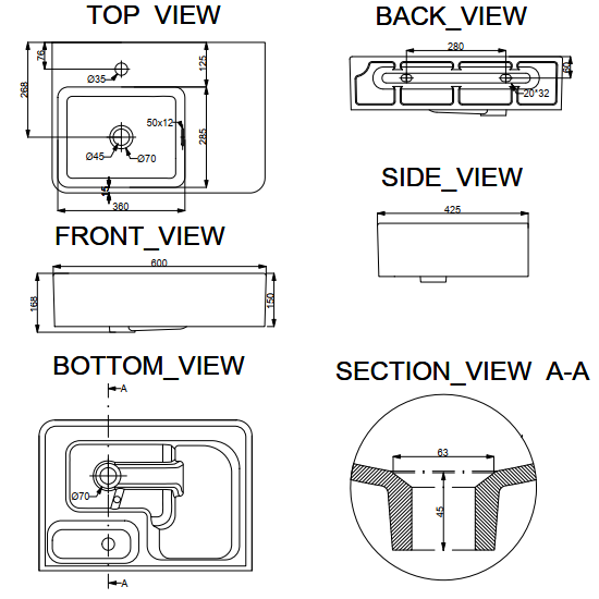 Porta Sanitary Ware - HDA040 Art Vanity WashBasin