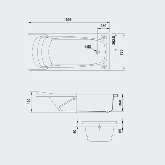 Porta Sanitary Ware - HD9704 Bathtub