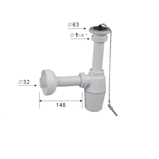 Porta Sanitary Ware - ABS1 Bottle Trap