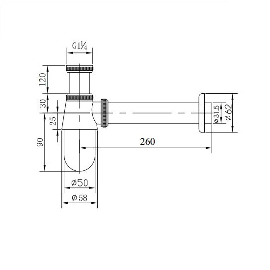 Porta Sanitary Ware - GD1038 Bottle Trap