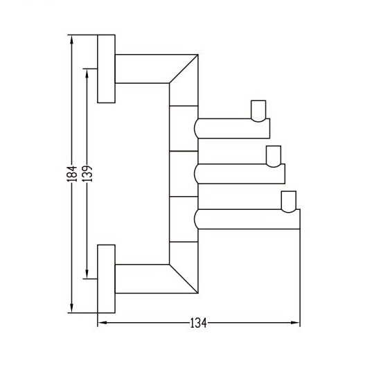 Porta Sanitary Ware - CD33 Coat Hook Rack