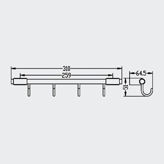 Porta Sanitary Ware - MT34 Coat Hook Rack