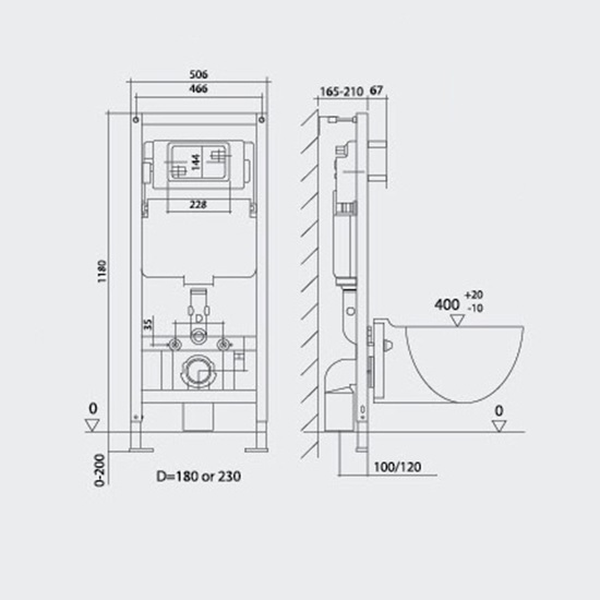 Porta Sanitary Ware - HDG3004A Concealed Cistern