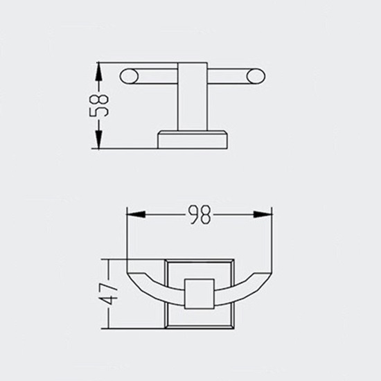 Porta Sanitary Ware - KMB32 Double Coat Hook