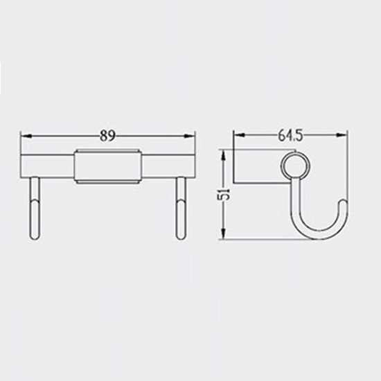 Porta Sanitary Ware - MT32 Double Coat Hook