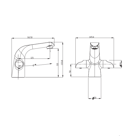 Porta Sanitary Ware - HDA3581M Double Knob Basin Mixer