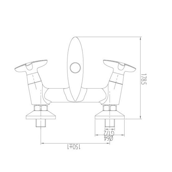 Porta Sanitary Ware - HDA3313Y Double Knob Bath Mixer