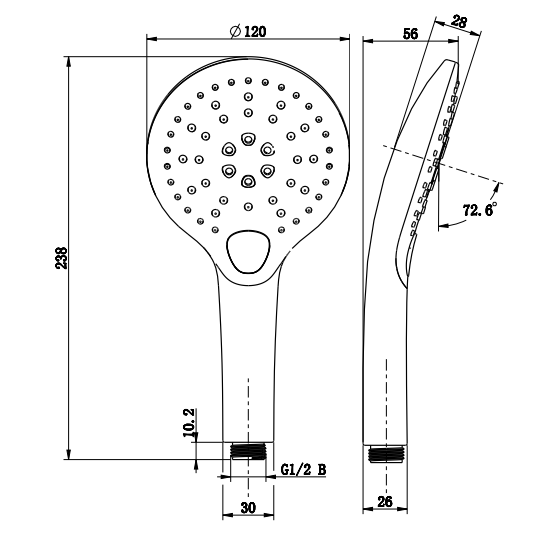 Porta Sanitary Ware - PHS3120D Hand Shower