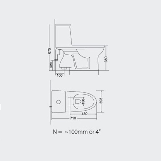 Porta Sanitary Ware - HD111N One Piece WC