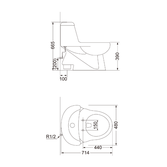 Porta Sanitary Ware - HD131N One Piece WC