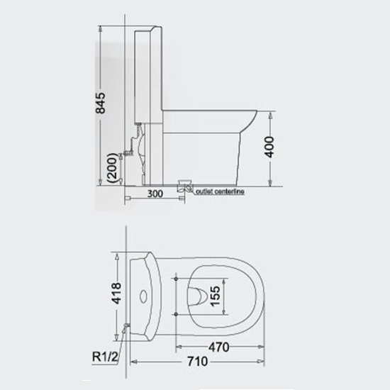 Porta Sanitary Ware - HD177A One Piece WC