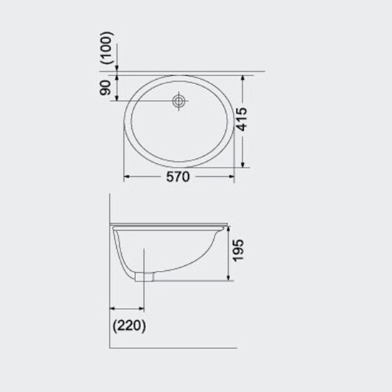 Porta Sanitary Ware - HDL1 Over Counter Basin