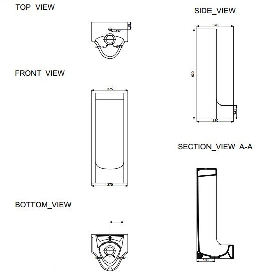 Porta Sanitary Ware - HD920 Pedestal Urinal