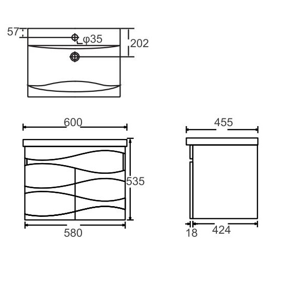 Porta Sanitary Ware - HDFL051 PVC Cabinet