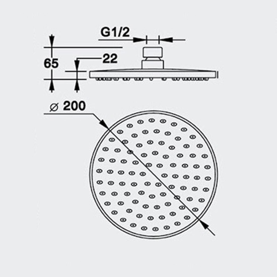 Porta Sanitary Ware - 1014-H Round Shower Head