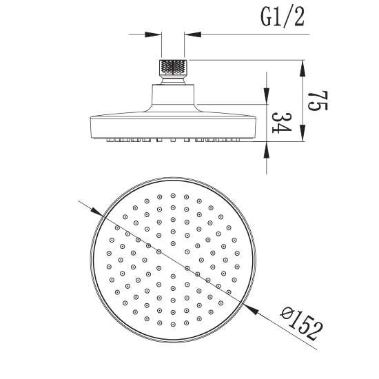 Porta Sanitary Ware - HDDP2172 Round Shower Head