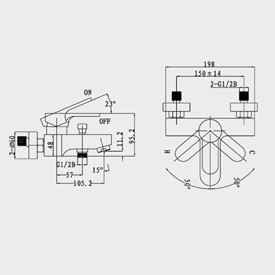 Porta Sanitary Ware - HDA0503Y Single Lever Bath Mixer