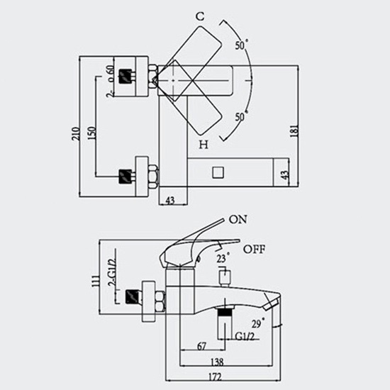 Porta Sanitary Ware - HDA0983Y Single Lever Bath Mixer