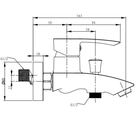 Porta Sanitary Ware - HDA3573Y Single Lever Bath Mixer