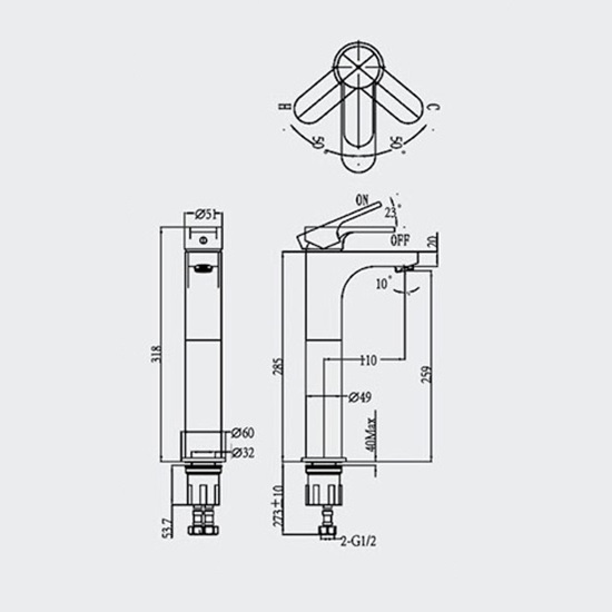 Porta Sanitary Ware - HDA0501MG Single Lever