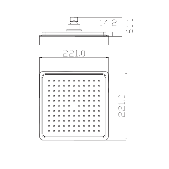 Porta Sanitary Ware - HDDP2173 Square Shower Head