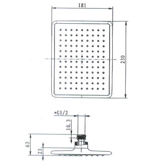 Porta Sanitary Ware - HDDP2178 Square Shower Head