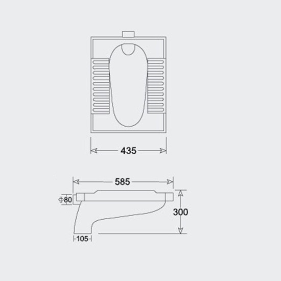 Porta Sanitary Ware - HD70 Squatting Pan