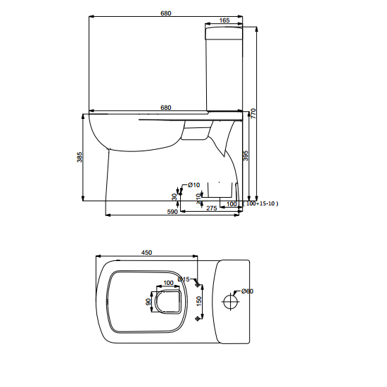 Porta Sanitary Ware - HD200N Two Piece WC