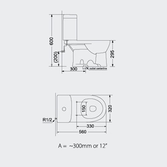 Porta Sanitary Ware - HD229A Two Piece WC