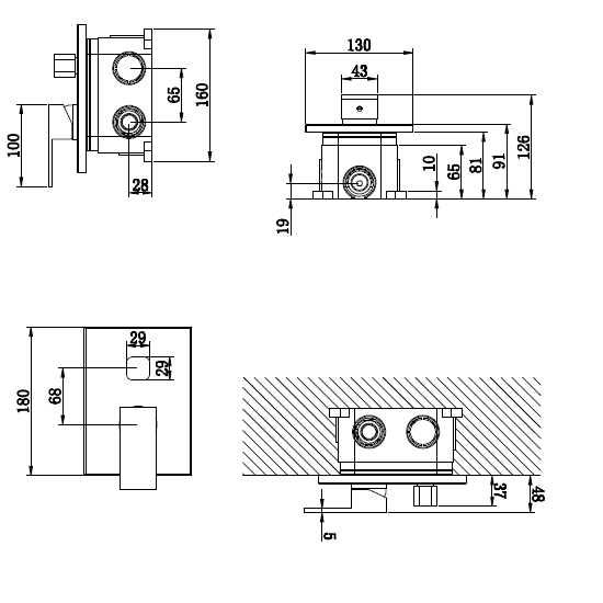 Porta Sanitary Ware - HDA1574YR Two Way Diverter