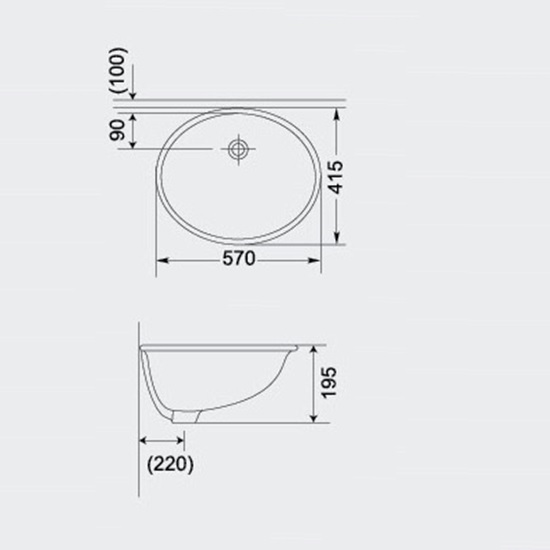 Porta Sanitary Ware - HD1 Under Counter Basin