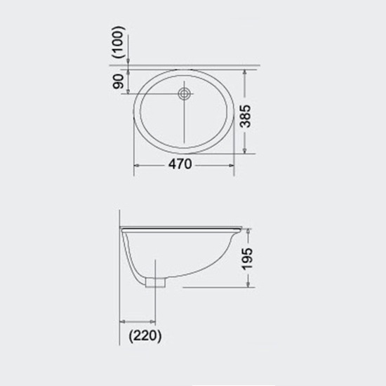 Porta Sanitary Ware - HDLU2 Under Counter Basin