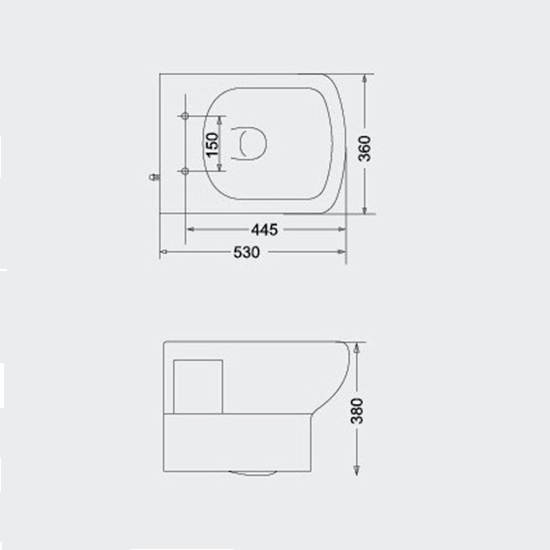 Porta Sanitary Ware - HD201WH Wall Hung WC