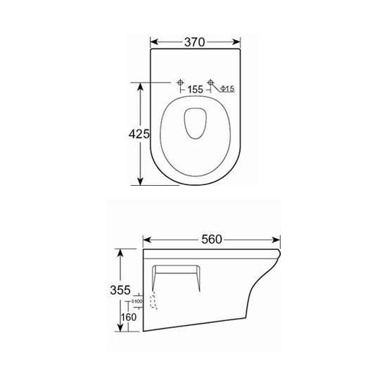 Porta Sanitary Ware - HD247 Wall Hung WC