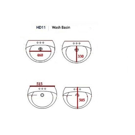 Porta Sanitary Ware - HD11 Washbasin Pedestal