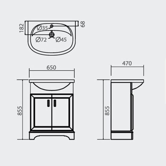 Porta Sanitary Ware - HDFL001 Wooden Cabinet