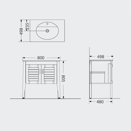 Porta Sanitary Ware - HDFL031 Wooden Cabinet