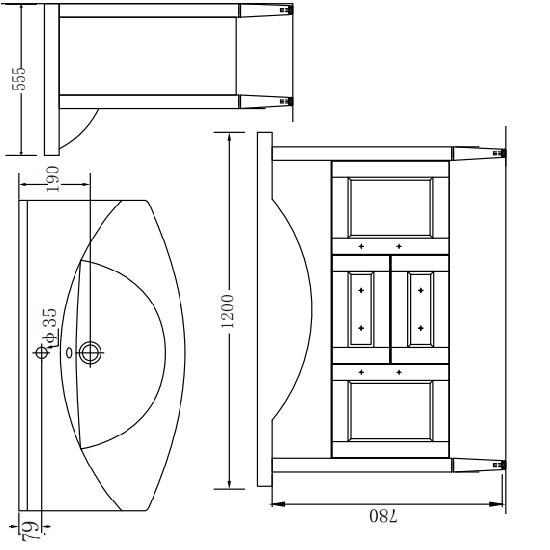 Porta Sanitary Ware - HDFL077 Wooden Cabinet