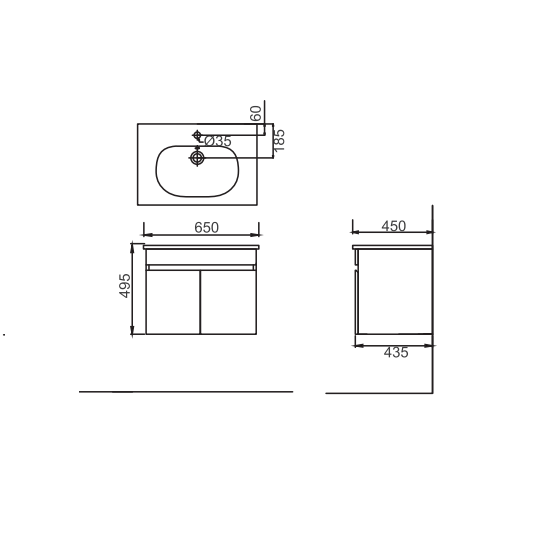 Porta Sanitary Ware - HDFL085A Wooden Cabinet