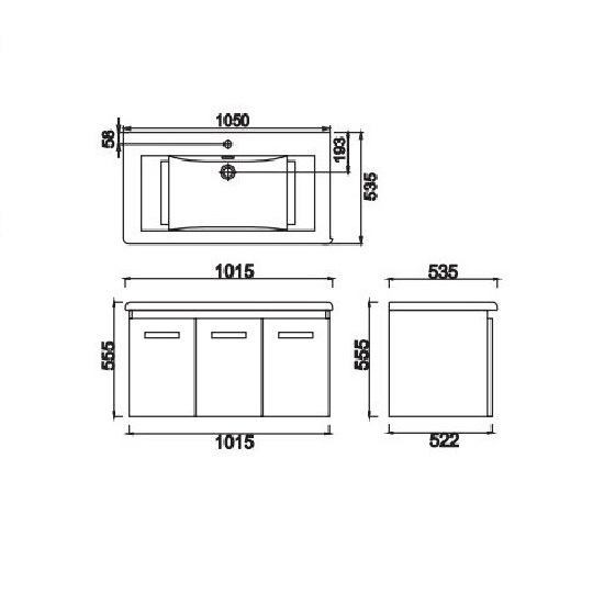 Porta Sanitary Ware - HDFL088 Wooden Cabinet