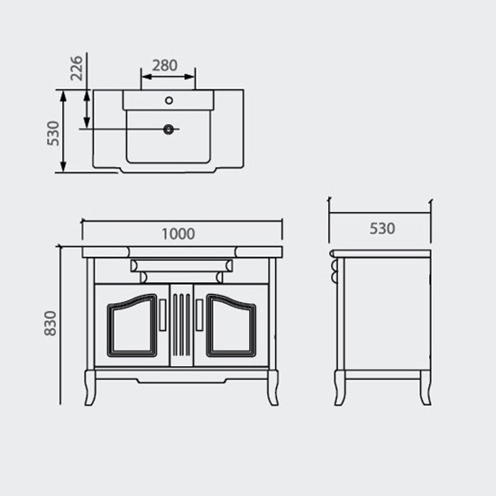 Porta Sanitary Ware - HDFL155 Wooden Cabinet